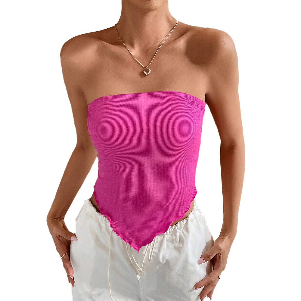 Kvinder crop bodysuit med off-the-shoulder design og asymmetrisk kant Stilla