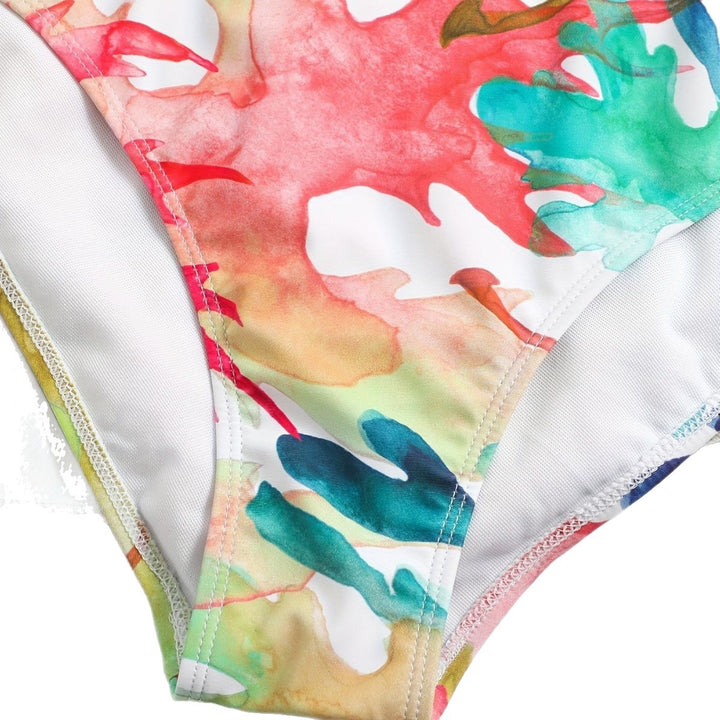 Dame Bikini-sæt med flydende nederdel og legesyg print Skovae
