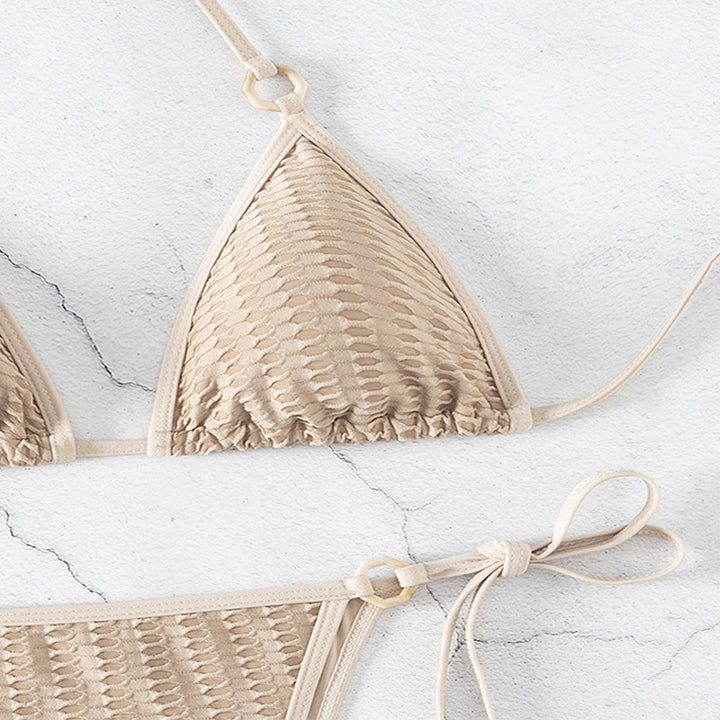 Dame Triangel-Bikini med elegant fletmønster og justerbare stropper Stilla