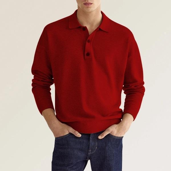 Herrer Poloshirt med knaplukning i blød bomuldsblanding Stilla