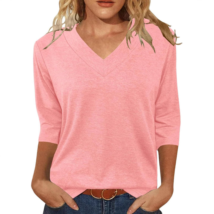 Dame Relaxed Fit V-Udskærings Top Stilla