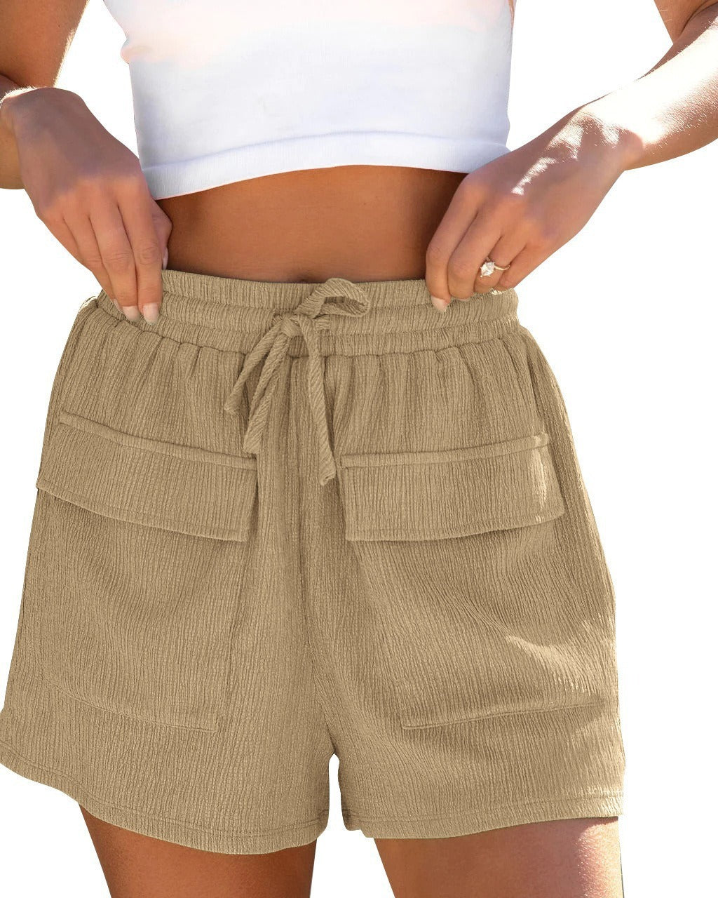Dame fritidsshorts med praktiske sidelommer og elastisk linning Stilla