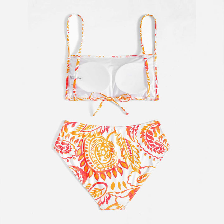 Dame Triangel-Bikini-Sæt med justerbare stropper og moderne mønster Skovae