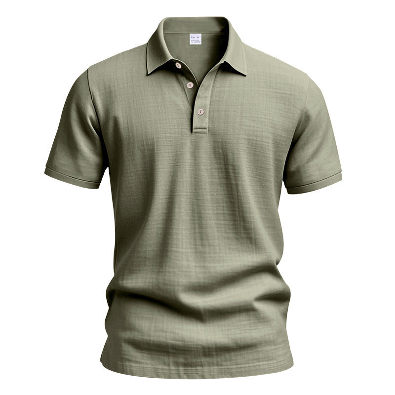 Herrepoloshirt med struktureret design og moderigtige knapdetaljer Stilla
