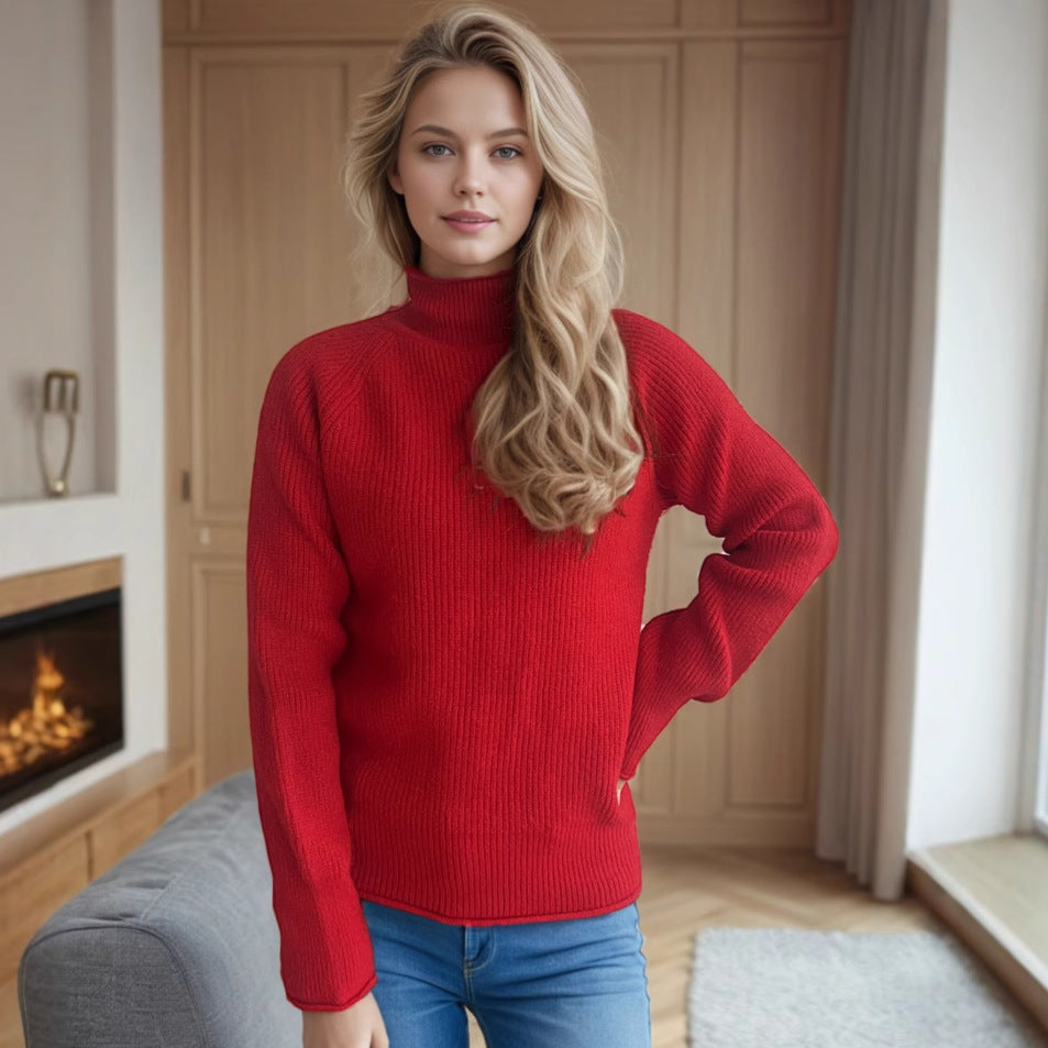 Kvinders hyggelige turtleneck sweater lavet af blødt chunky strik Stilla