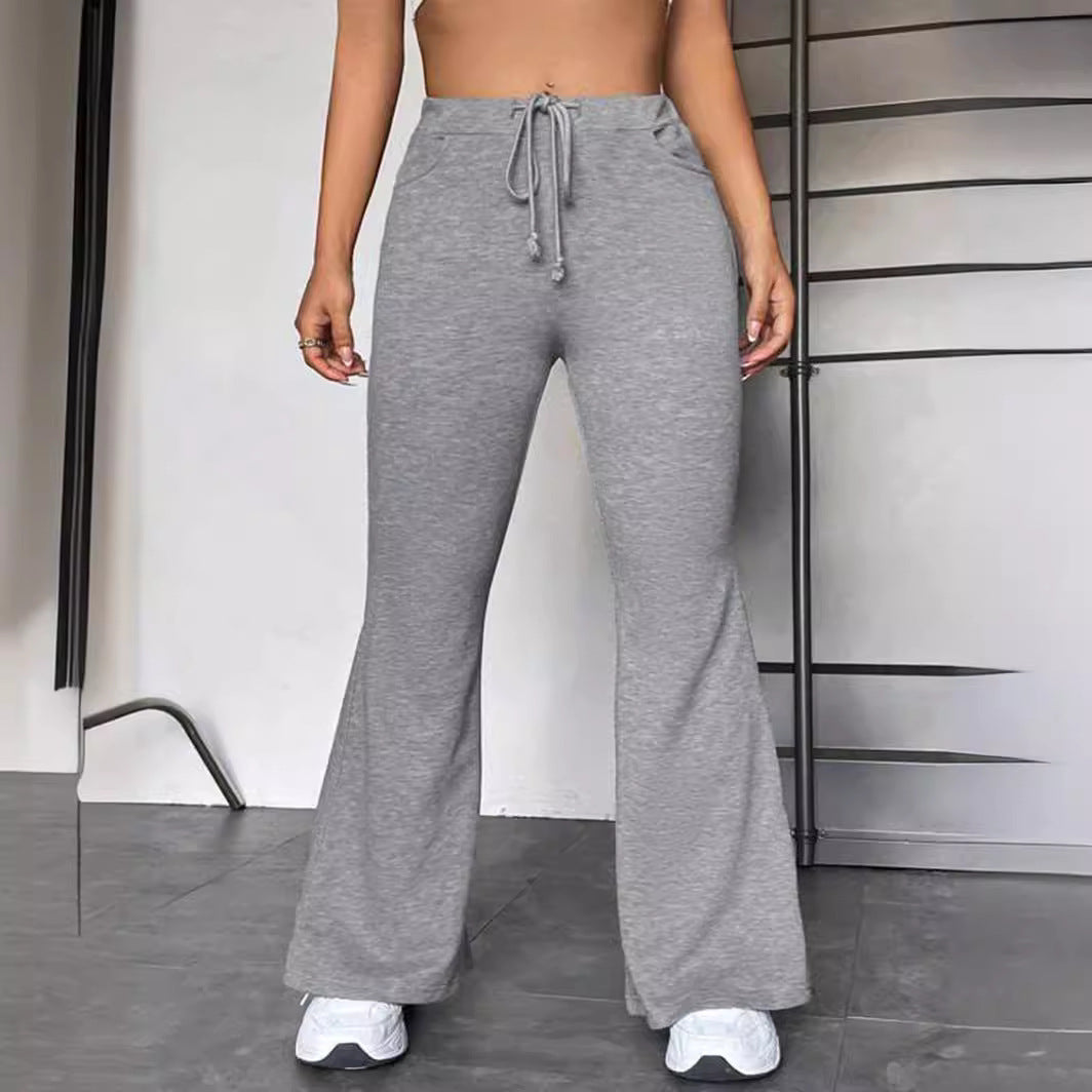Dame Sporty Flared Bukser med justerbar linning Stilla