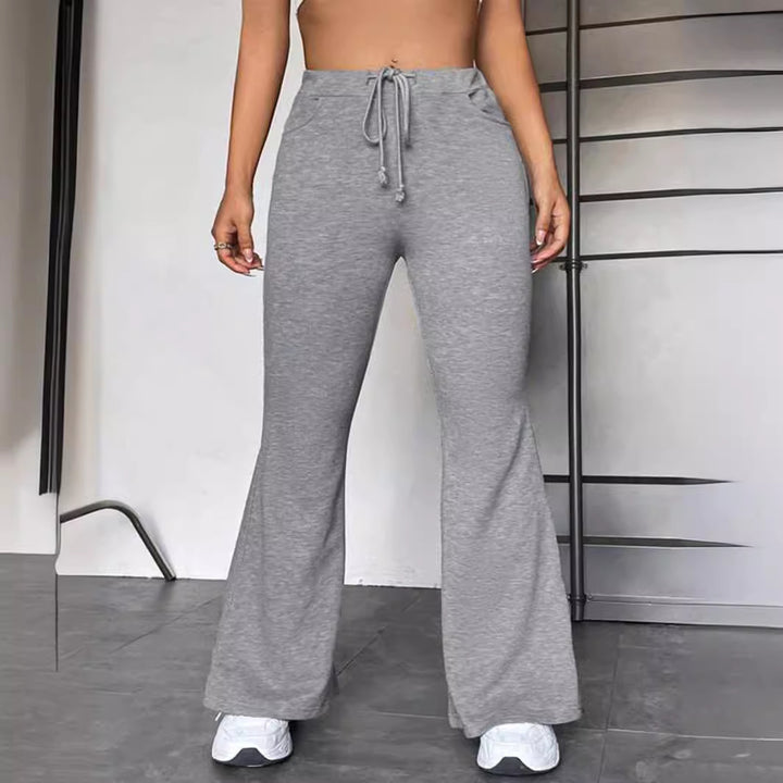 Dame Sporty Flared Bukser med justerbar linning Stilla