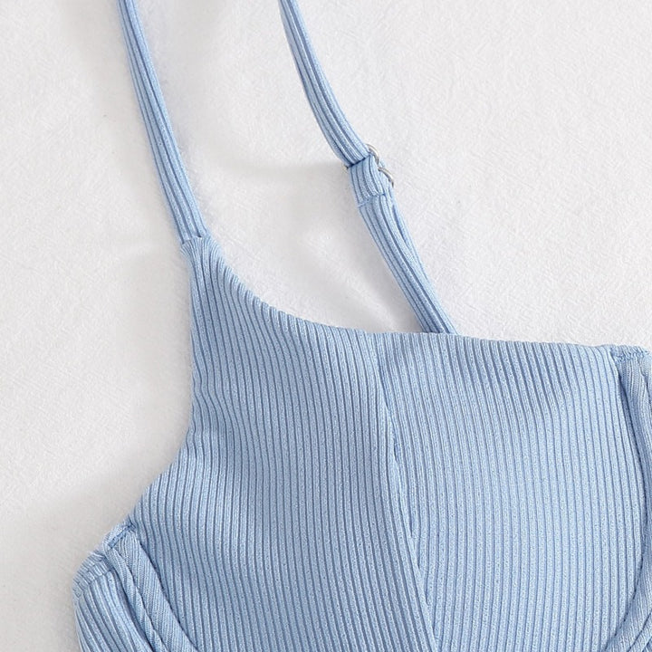 Dame Push-Up Bikini-Sæt med elegant rib-design Skovae