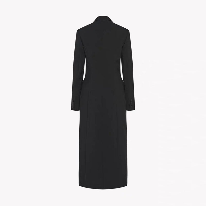 Kvinders dobbeltknappet blazer med løstsiddende drapering