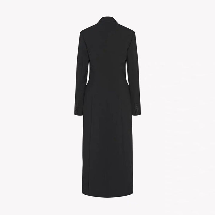 Kvinders dobbeltknappet blazer med løstsiddende drapering