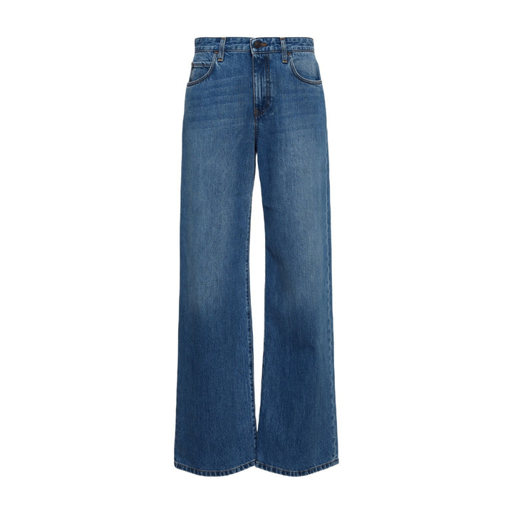 Dame brede høj talje jeans med elegant silhuet og minimalistisk design Stilla