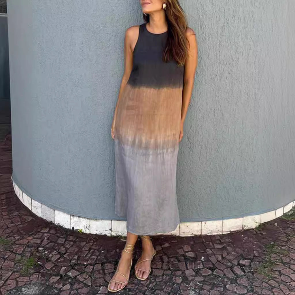 Dame maxikjole med elegant farvegradient og sporty snit Stilla