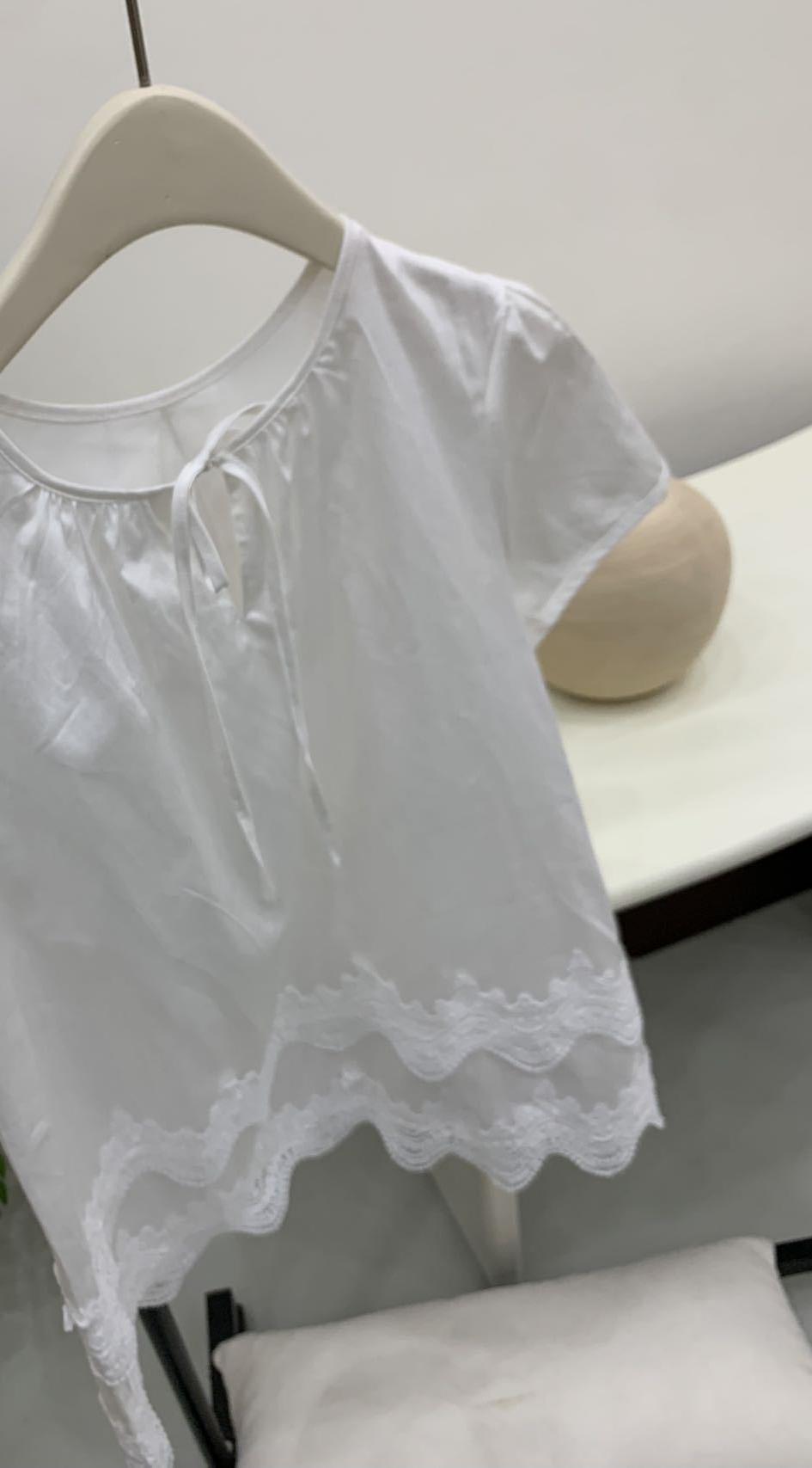 Damer afslappet T-shirt med spidsdetaljer Stilla