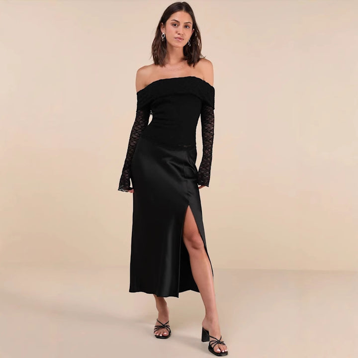 Dame Off-Shoulder Spidsetop Stilla