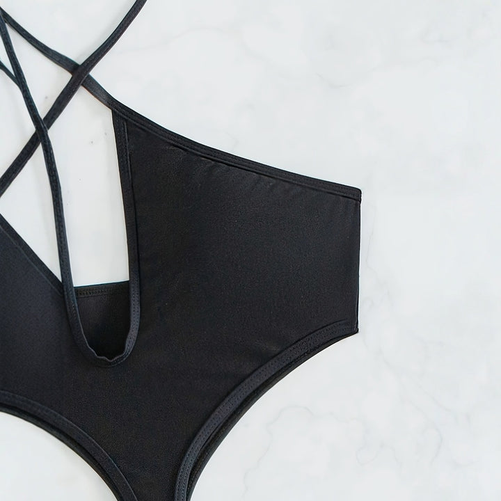 Dame one-piece badedragt med trendy cut-out design Skovae