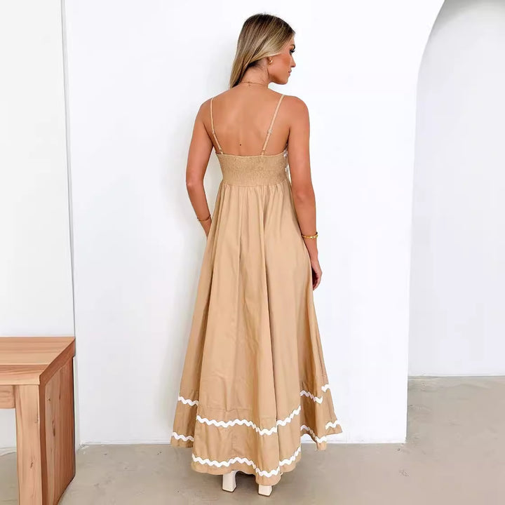 Dame Maxikjole med elegante flæsedetaljer Stilla