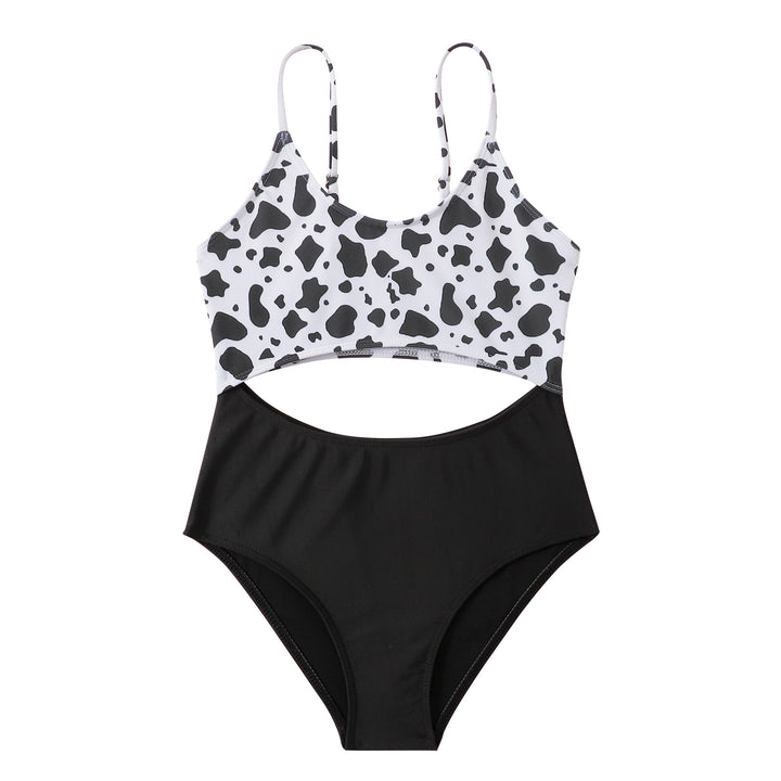 Dame bikini sæt med kreativ ko mønster og høj talje Stilla