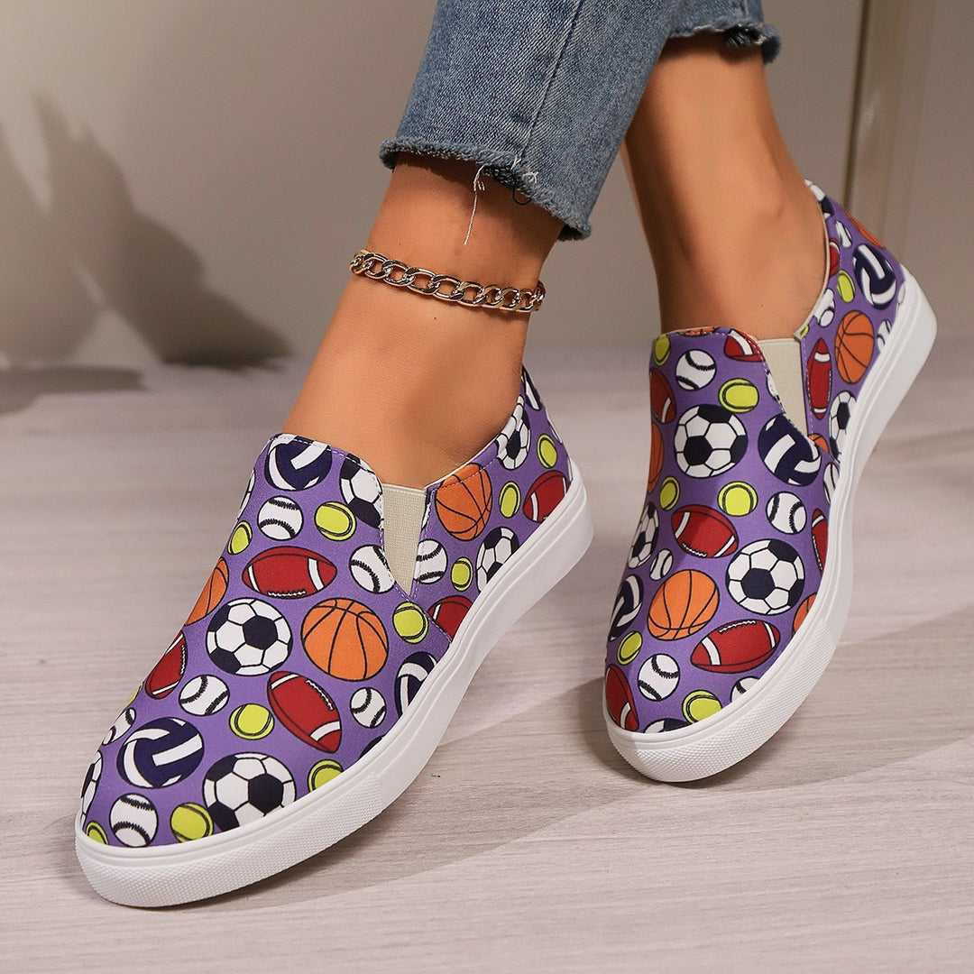 Dame Fritids-sneakers med sporty motiv Stilla