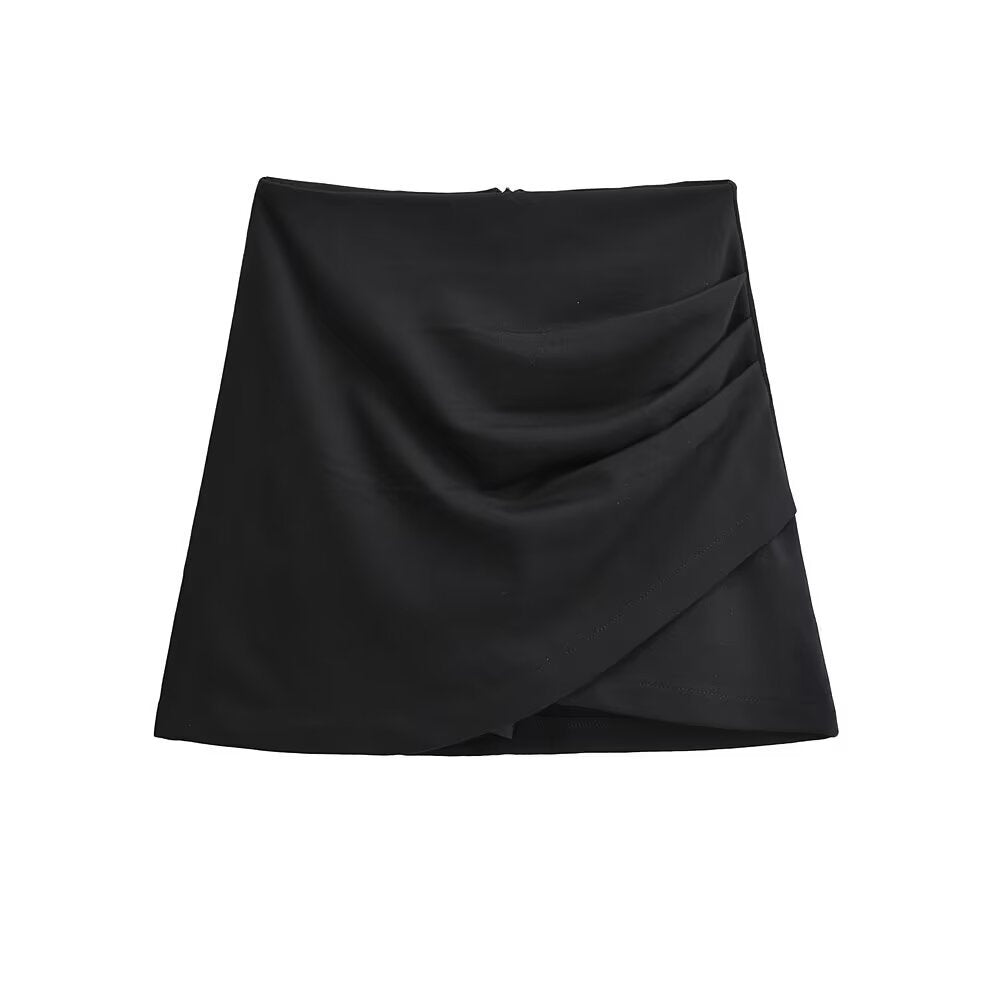 Dame wrap skirt med flydende snit og elegante folder Stilla