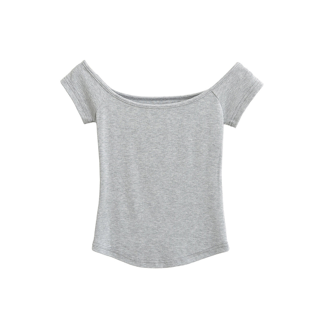 Dame Off-Shoulder Top med elegant ribstruktur Stilla