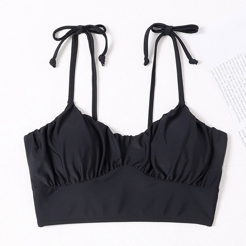 Dame Sport-Bikinioberteil med justerbare stropper og rynket design Skovae