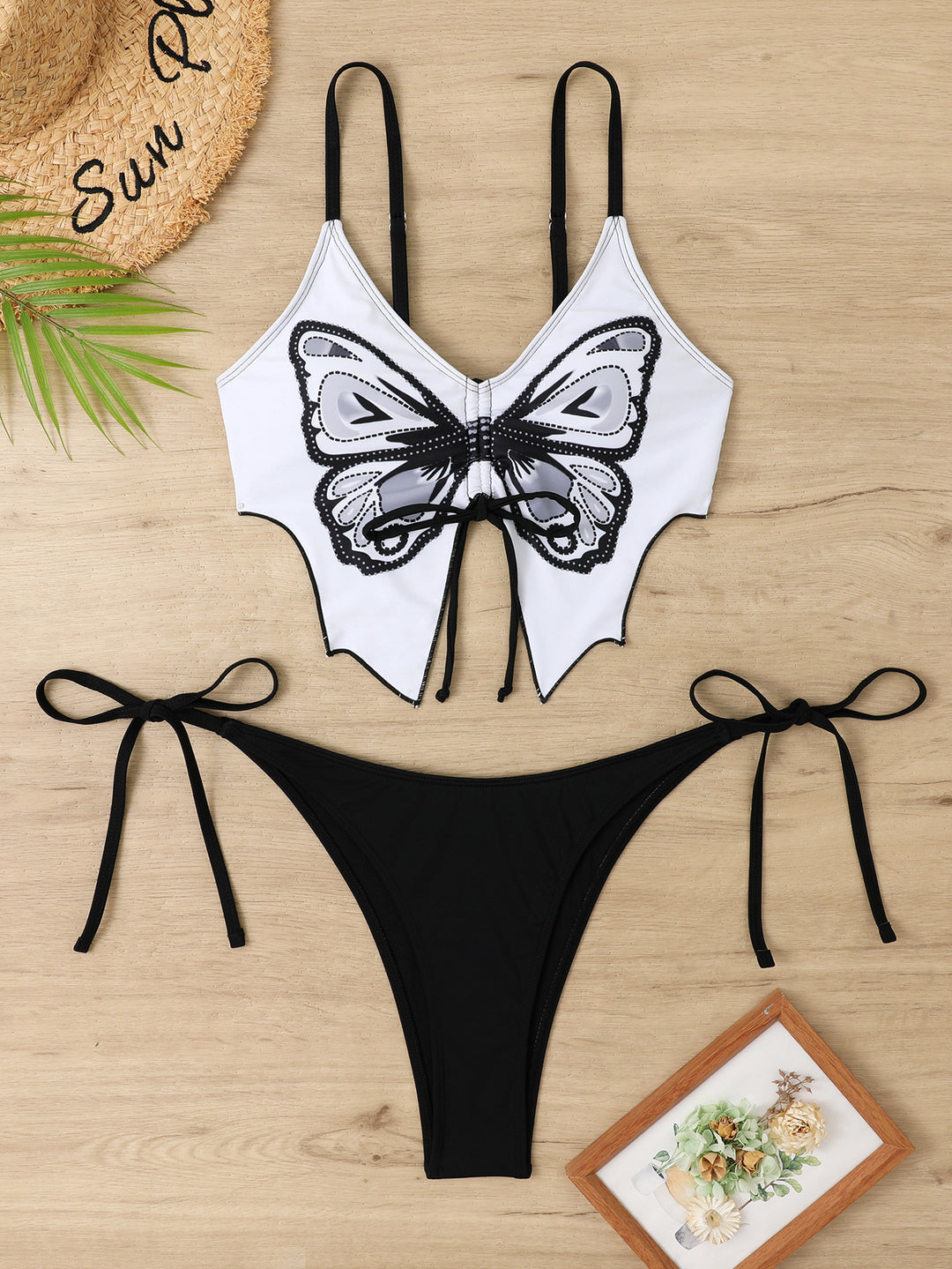 Dame Farverig Bikini-Sæt med Sommerfugl Design Skovae