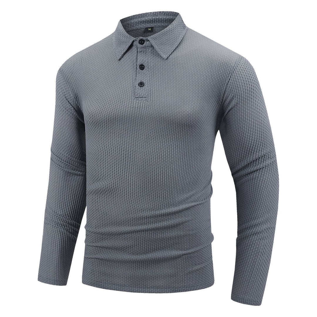 Herrer Langærmet Poloshirt med struktureret design og åndbare egenskaber Stilla