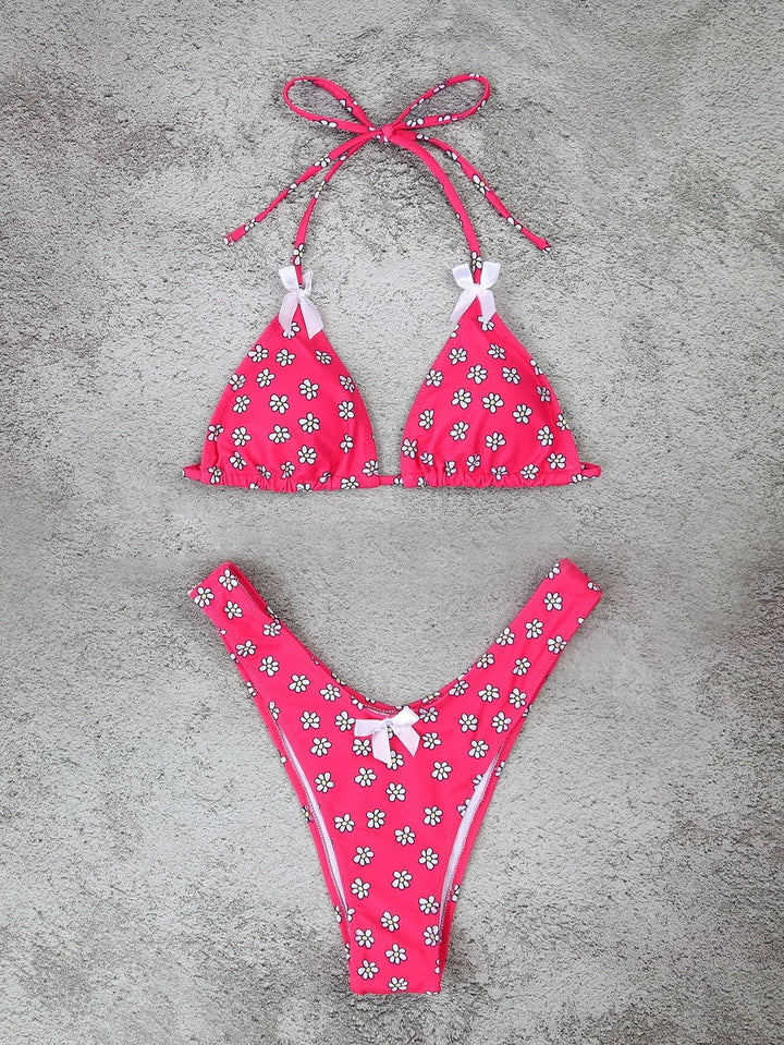 Dame Triangel-Bikini med legende blomsterdesigns Skovae