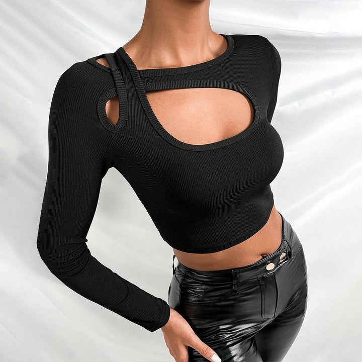 Damer Crop-Top med asymmetrisk udskæring og innovative cut-outs Stilla