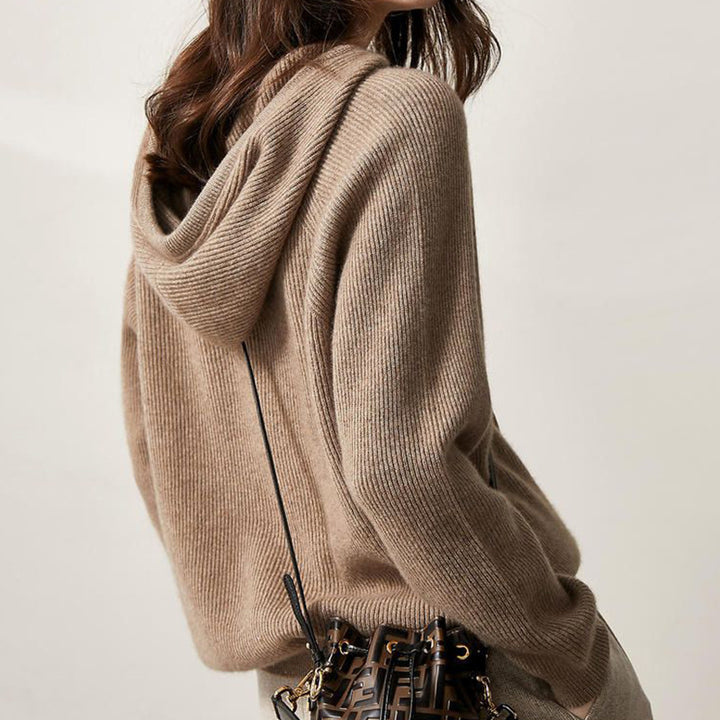 Damer Oversized Hættepullover lavet af blødt Sweatstof med praktisk Snøre Stilla
