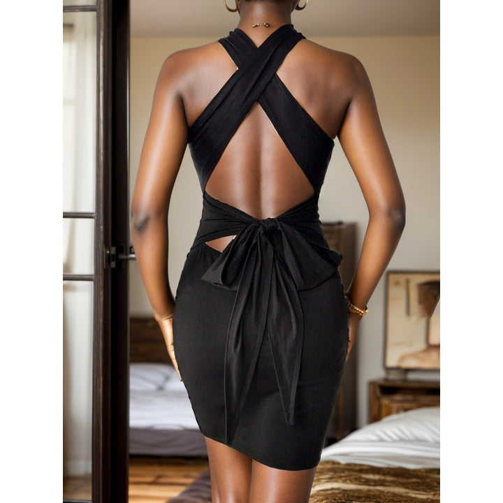 Dame Bodycon Halter Mini Kjole Stilla