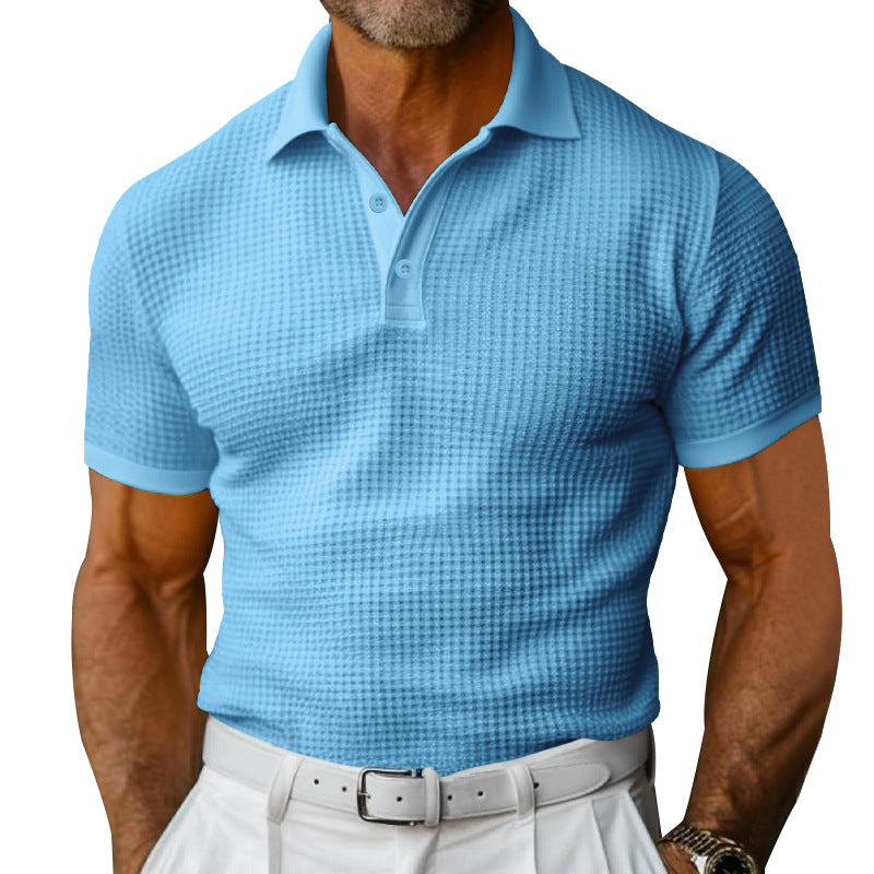 Herrer Poloshirt med struktureret stof og moderne knapdetaljer Stilla