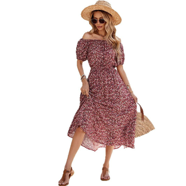 Dame Maxikjole med Off-Shoulder-design og blomster mønstre Stilla