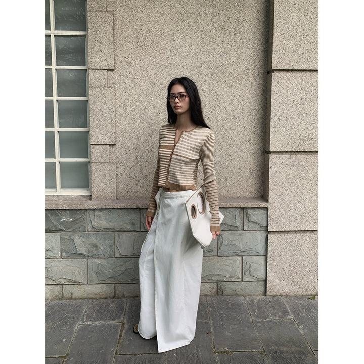 Dame casual denim wrap skirt med innovativ taljebinding Stilla