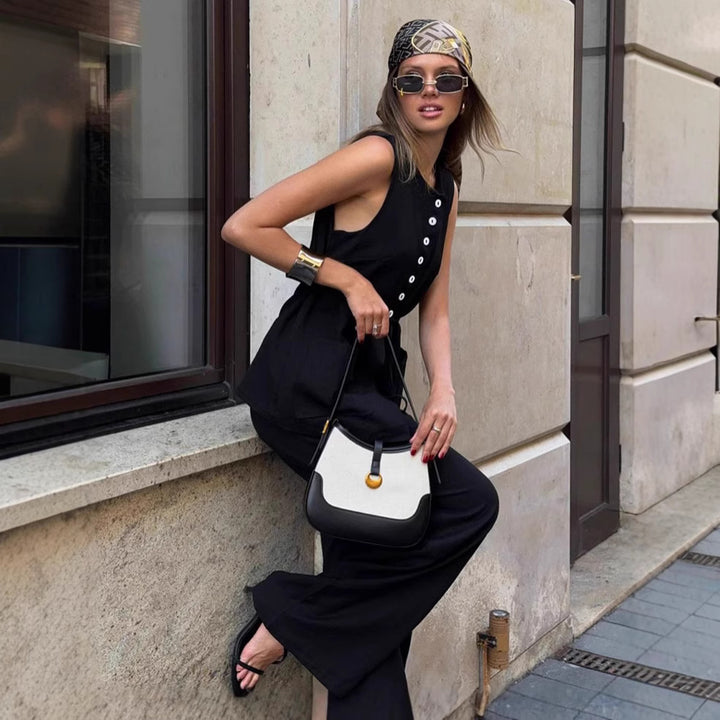 Dame Stylish Overall med trykknaplukning og praktiske lommer Stilla
