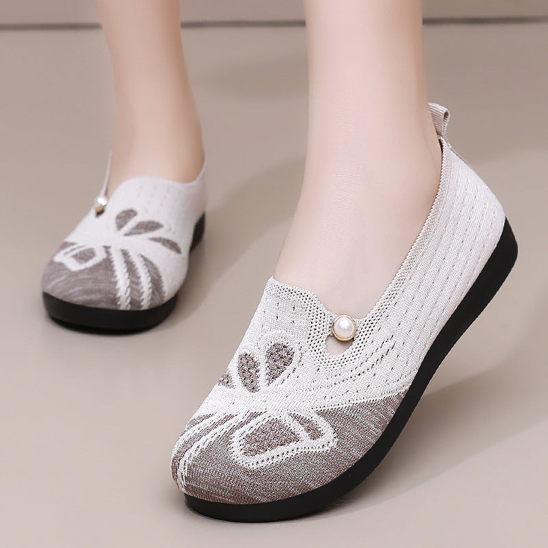 Dame Elegante Slip-On Loafers med moderne perle design og fleksibel sål Stilla