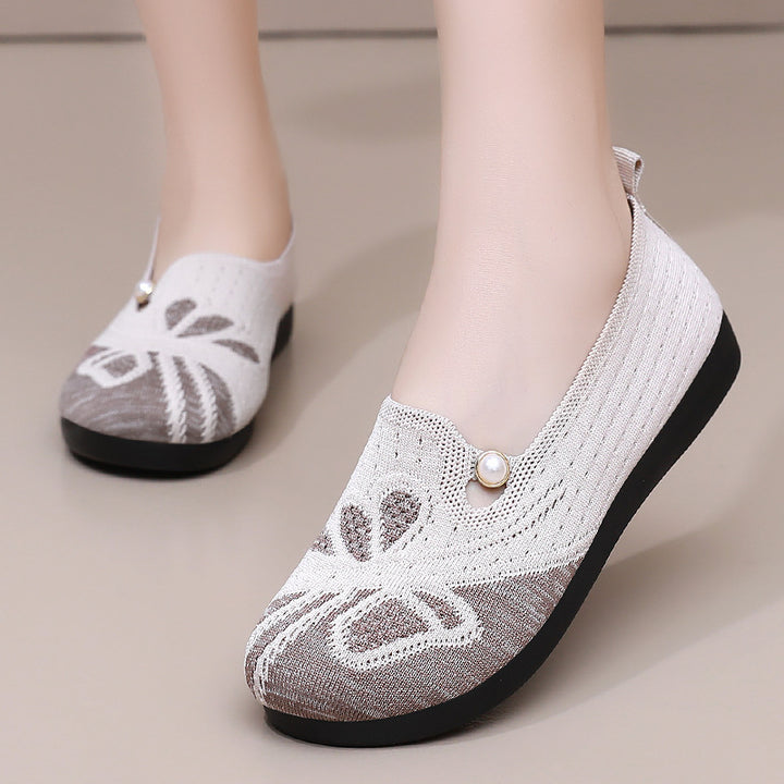 Dame Elegante Slip-On Loafers med moderne perle design og fleksibel sål Stilla
