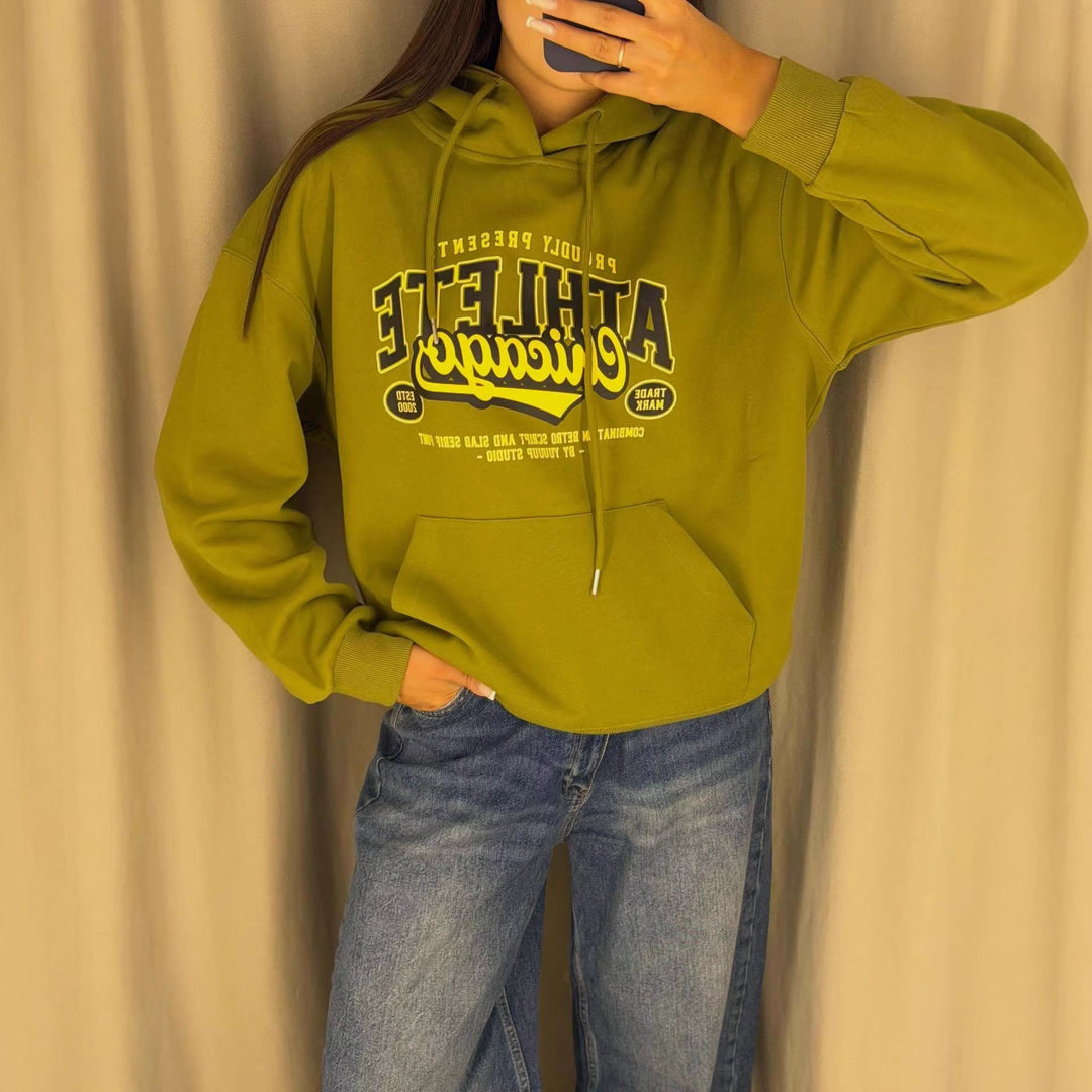 Kvindernes casual hoodie med iøjnefaldende print Stilla