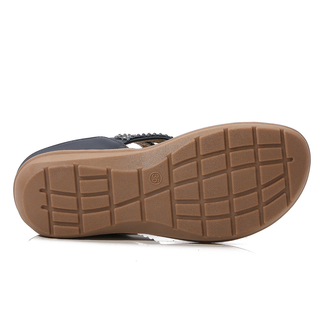 Dame Glamourøse Tåsplit Sandaler med mode Smykke detalje og behagelig Sål Stilla