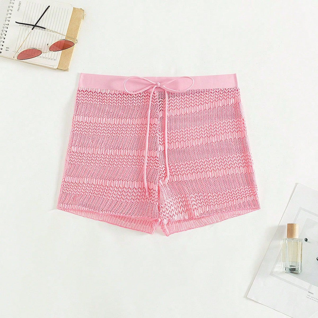 Dame Sportlige badshorts med fleksibel talje og moderigtigt bølgemønster Skovae