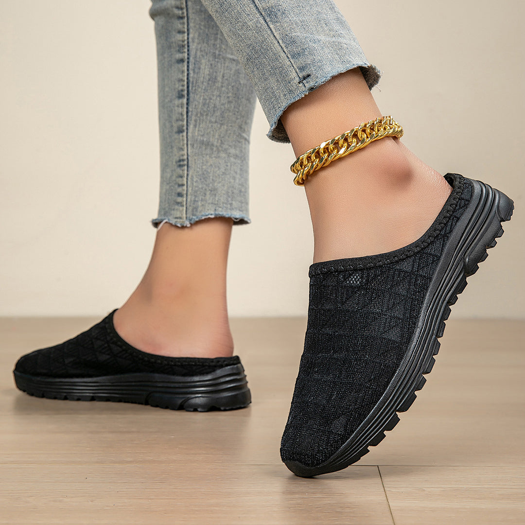 Damer nan åndbar net-sneaker med diamantstruktur-overdel og dæmpet let sål Skovae