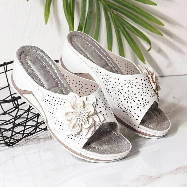 Dame Komfortable Blomsterdekorerede Clogs med ergonomisk Sål Stilla