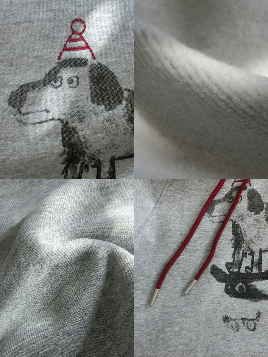 Dame hætte sweatshirt med trendy dyremotiv og praktiske kængurulommer Stilla