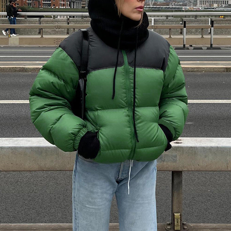 Femme Cozy Cropped Puffer Jakke med Høj Krave Stilla