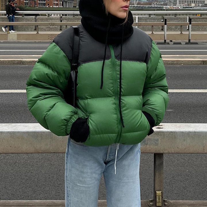 Femme Cozy Cropped Puffer Jakke med Høj Krave Stilla