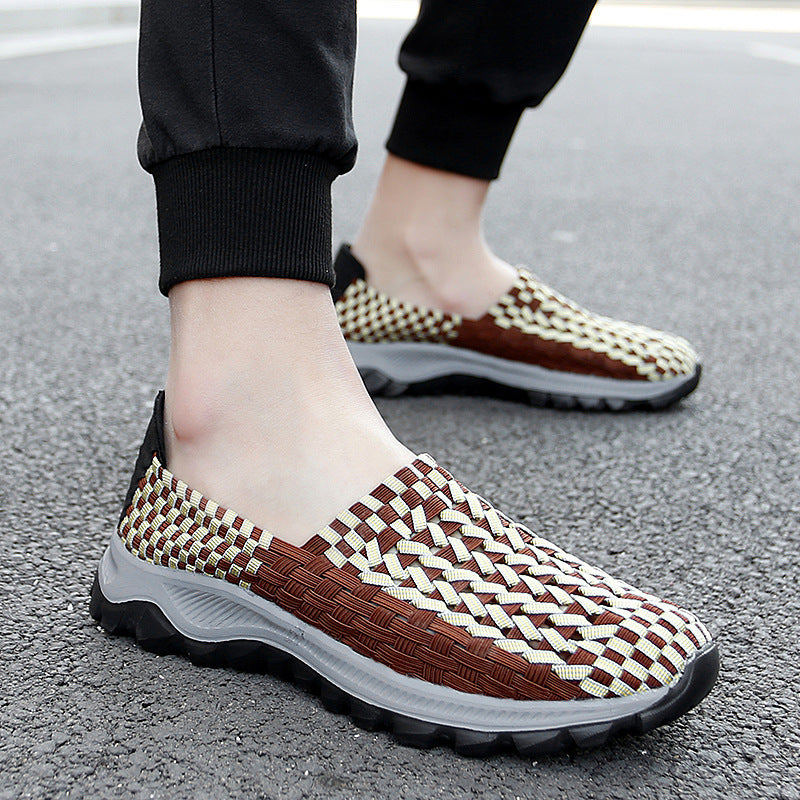 Unisex nan flettede elastiske slippers med let dæmpende sål Skovae