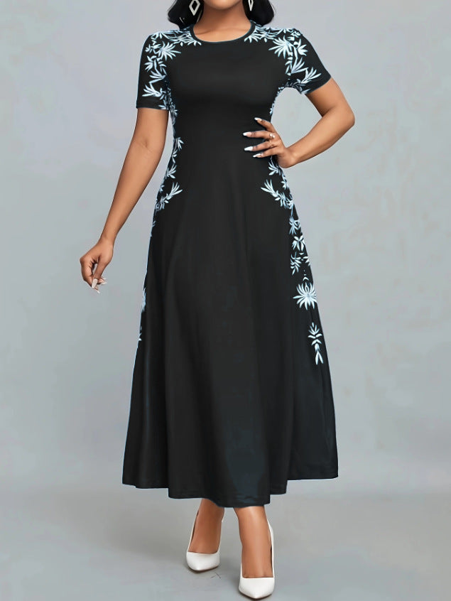 Dame Elegant Maxikjole med florale broderier Skovae