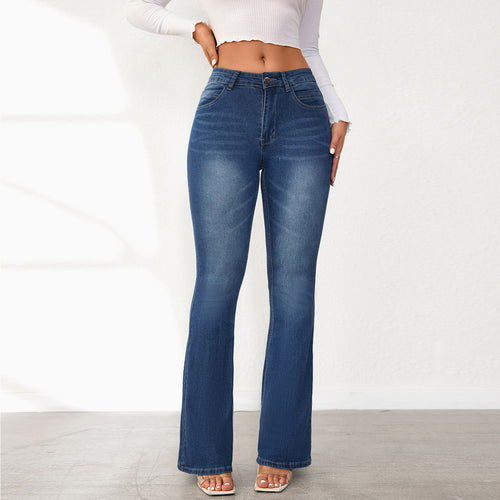 Dame Flared Jeans med høj talje og elegant denim Stilla