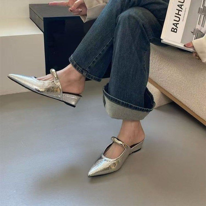 Dame spidse Slingback-muler med slankt spændeakcent Stilla
