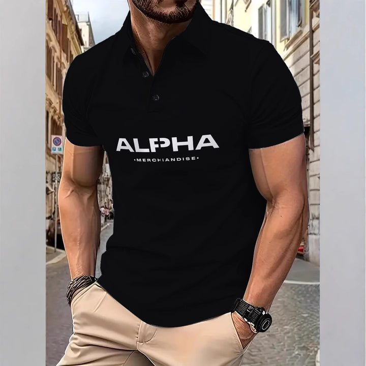 Herre polo t-shirt med højtkvalitets logo-design og åndbare materialer Stilla